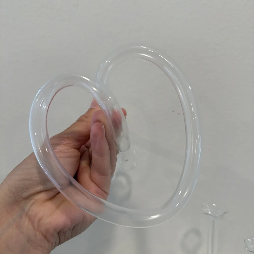 Vintage Propagation Infinity‎ Twisted Clear Glass Double Bud Vases Heart Shaped